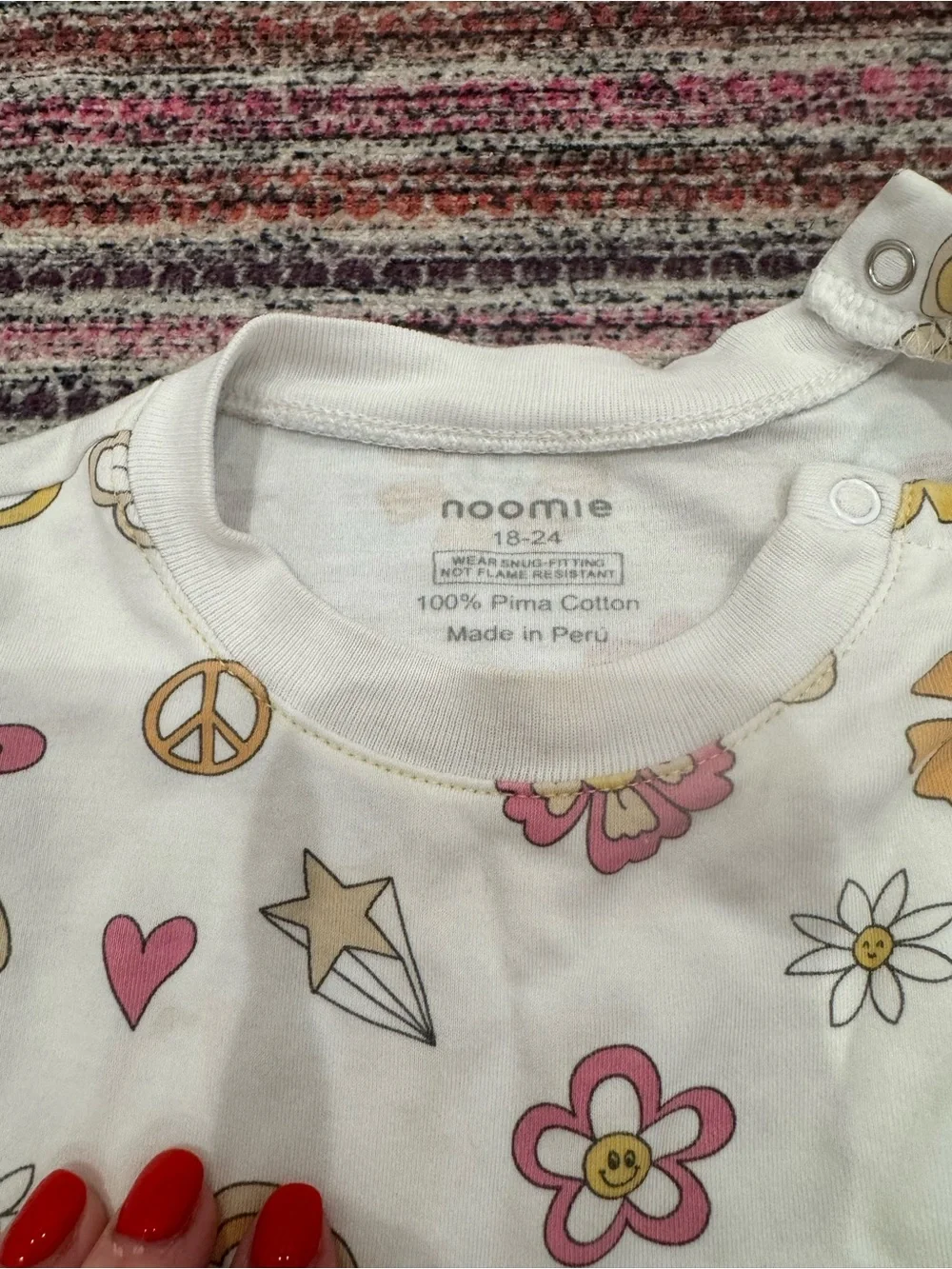 Girls' Long Sleeve Pajama Set in Pink & Yellow Floral Print